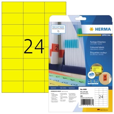 Herma Etikett SPECIAL 70x37mm gelb 480 St./Pack.