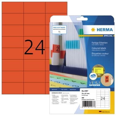 Herma Etikett SPECIAL 70x37mm rot 480 St./Pack.