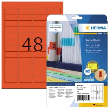 Herma Etikett SPECIAL 45,7x21,2mm rot 960 St./Pack.