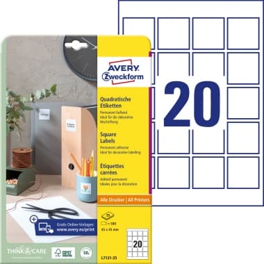 Avery Zweckform Etikett 45x45mm ws 500St