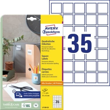 Avery Zweckform Etikett 35x35mm ws 875St