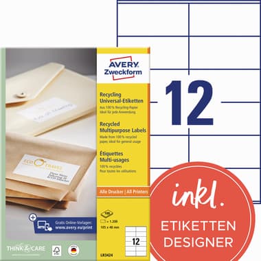 Avery Zweckform Etikett RC 105x48mm ws 1200St