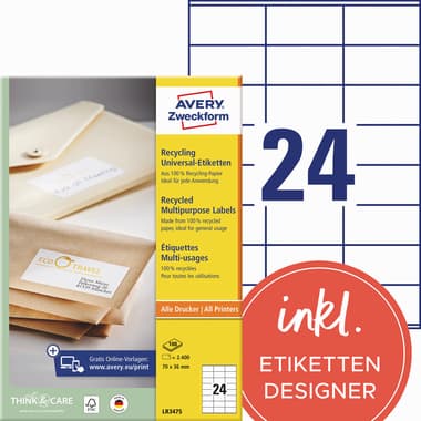Avery Zweckform Etikett RC 70x36mm nws 2400St