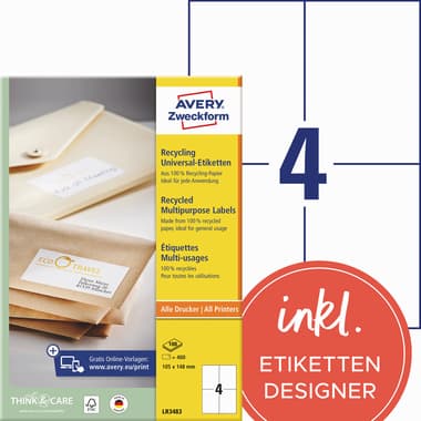 Avery Zweckform Etikett RC 105x148mm nws 400St