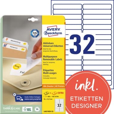 Avery Zweckf. Etikett DIN A4 960 St.