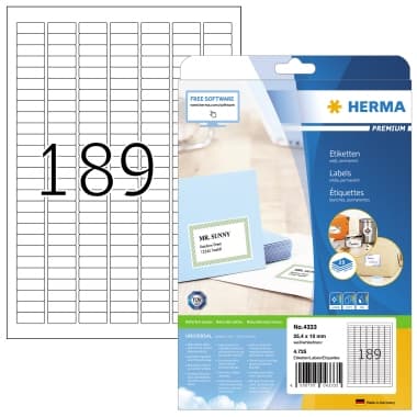Herma Etikett PREMIUM 25,4x10 mm ws 4.725 St.