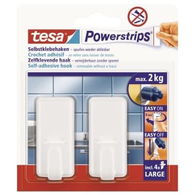 tesa Haken Powerstrips L Classic ws 2 St./Pa