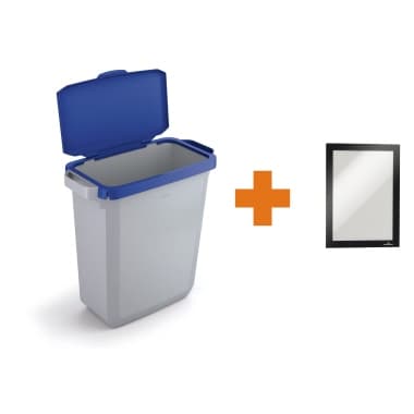 Durable Abfalleimer DURABIN 60 Klappdeckel bl +Rahmen