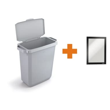 Durable Abfalleimer DURABIN 60 Klappdeckel gr +Rahmen