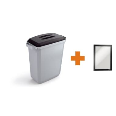 Durable Abfalleimer DURABIN 60 Deckel sw +Rahmen