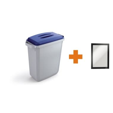 Durable Abfalleimer DURABIN 60 Deckel bl +Rahmen