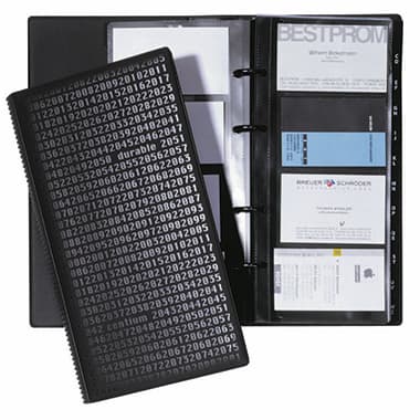 Durable Visitenkartenringbuch 145255mm 200Karten sw
