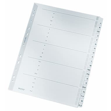 Leitz Register A-Z DIN A4 volle Höhe Karton grau