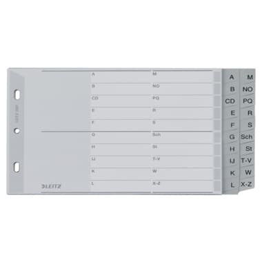 Leitz Register DIN A5 quer A-Z 20Bl. PP grau