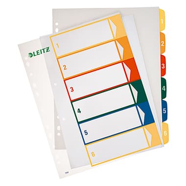 Leitz Register DIN A4 1-6 volle Höhe PP farbig/tr
