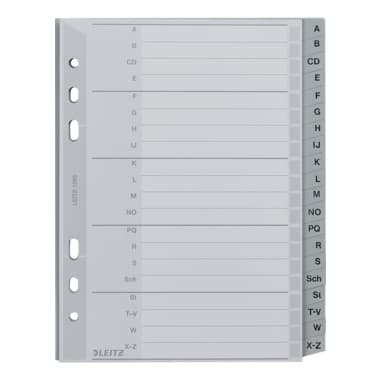 Leitz Register A-Z A5 16,5x21cm 20Bl. PP grau