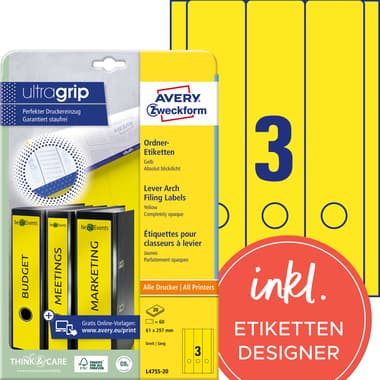 Avery Zweckf. Ordneretikett lang/breit ge 60 St.
