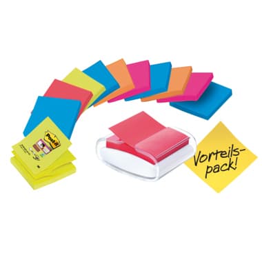 Post-it® Haftnotizspender Super Sticky ws +Z-Notes sort
