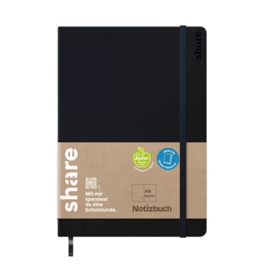 share Journal A5 blanko schwarz