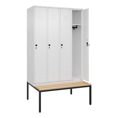 C+P Spind Classic PLUS 4Abteile 212x120x815mm ws/ws