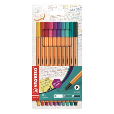 Stabilo Fineliner point EO 0,4mm farbig sort 10 St.