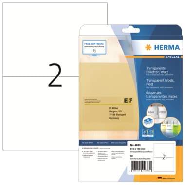 Herma Etikett 210x148mm Folie tr 50 St.