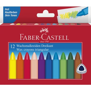 Faber-Castell Wachsmalstift farbig sort 12 St.