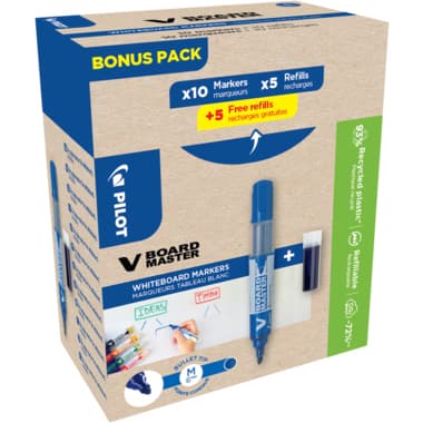 Pilot Whiteboardmarker-Set Vboard 2,3mm bl Set 10+10M