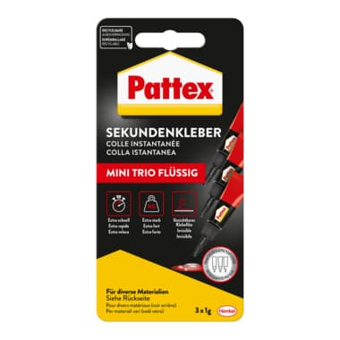 Pattex Sekundenkleber Mini Trio Tube 1g 3 St.