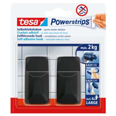 tesa Haken Powerstrips Large sw 2St