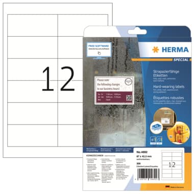 Herma Etikett Folie 96,5x42,3mm weiß 300St