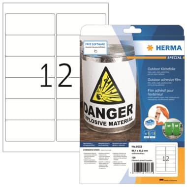 Herma Folienetikett 99,1x42,3mm weiß 120St