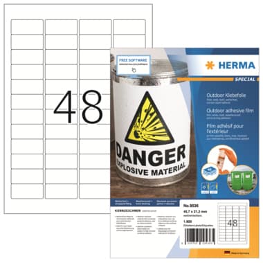 Herma Etikett Outdoor 45,7x21,2mm ws 1.920 St.