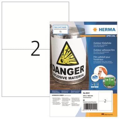 Herma Etikett Outdoor 210x148mm weiß 80 St./Pack.