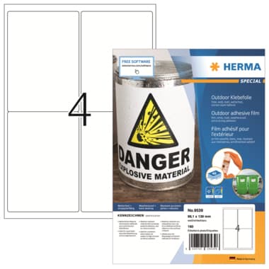 Herma Etikett Outdoor 99,1x139mm weiß 160 St./Pack.