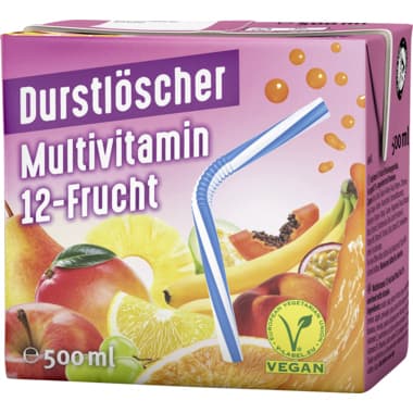 Durstlöscher Multivitamin 12Früchte 0,5l 12St.