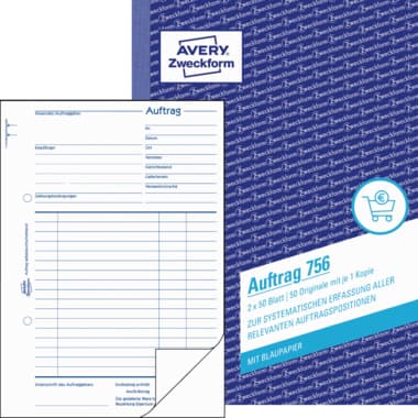 Avery Zweckf. Auftragsformular A5 2x50Bl.