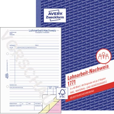 Avery Zweckf. Lohnarbeitn. DIN A5 SD 3x40Bl.