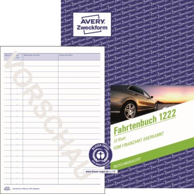 Avery Zweckform Fahrtenbuch DIN A5 Recycling-Papier 32Bl.