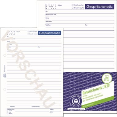 Avery Zweckf. Gesprächsnotiz A5 Recyling Block 50Bl. ws