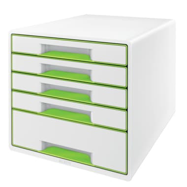 Leitz Schubladenbox WOW CUBE 5Schubfächer ws/gn