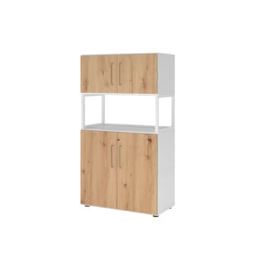 Hammerbacher Schrank FlexWall 4OH 1offen ws/asteiche
