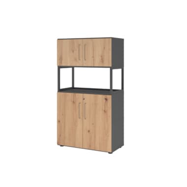 Hammerbacher Kombischrank FlexWall 4OH graphit/asteiche