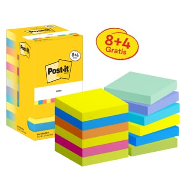 Post-it Haftnotiz Notes Energetic 76x76mm 12x100Bl