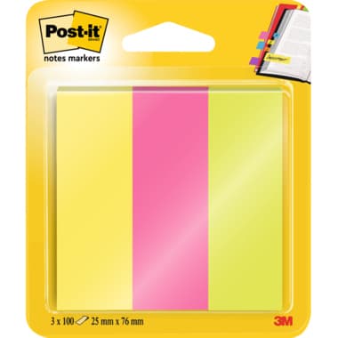 Post-it Haftstreifen Page Marker 25x76mm sort 3x100Bl