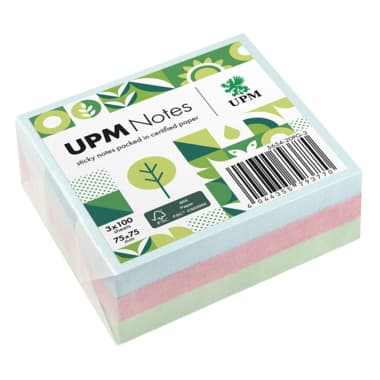 UPM Notes Haftnotiz Pastell 75x75mm 100Bl. sort. 3St.