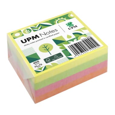 UPM Notes Haftnotiz rillan 75x75mm 400l. farig