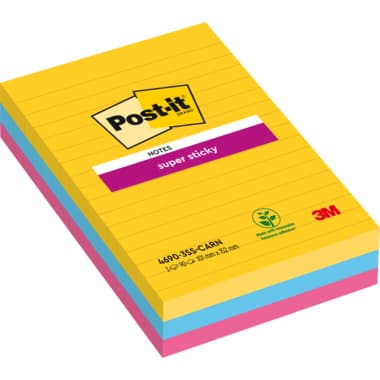 Post-it Haftnotiz Super Sticky Notes 101x152mm lin