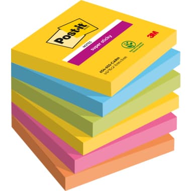 Post-it Haftnotiz Super Sticky Notes 76x76mm sort