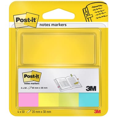 Post-it Haftstreifen Page Marker 20x38mm sort 4x50Bl